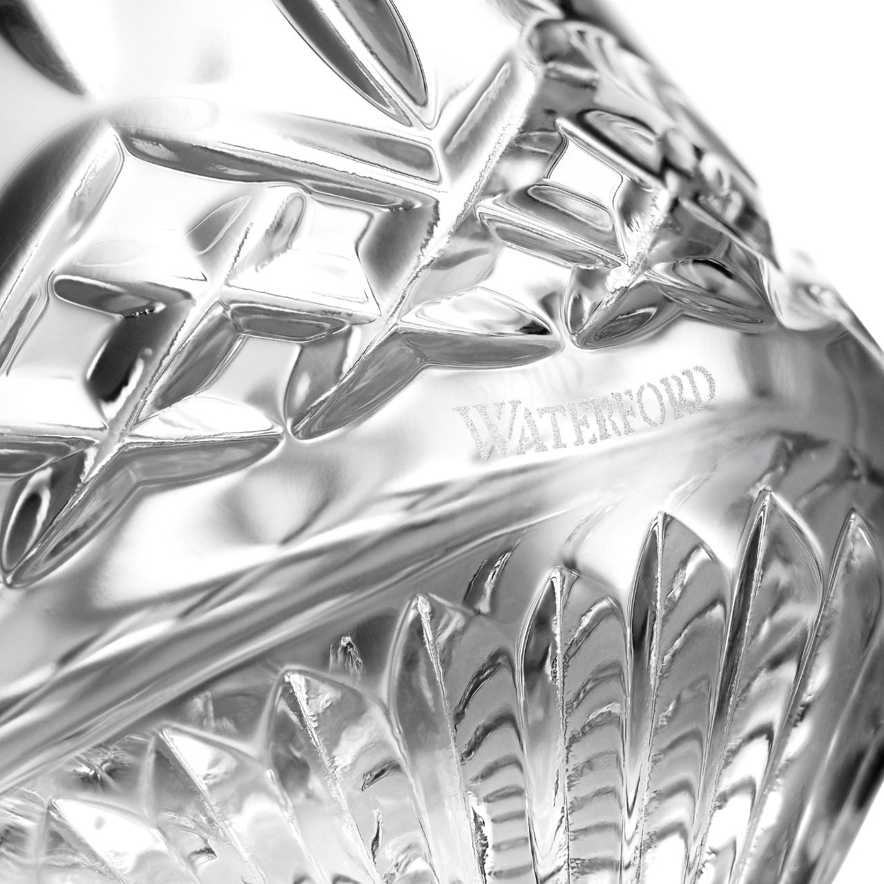 Waterford Crystal Lismore Whiskey Glass Set of 4  The Waterford Lismore pattern is a stunning combination of brilliance and clarity. You could honour Lismore's Irish roots serving drams in these Lismore Old Fashioned glasses, or use them to serve spirits 'on the rocks.'