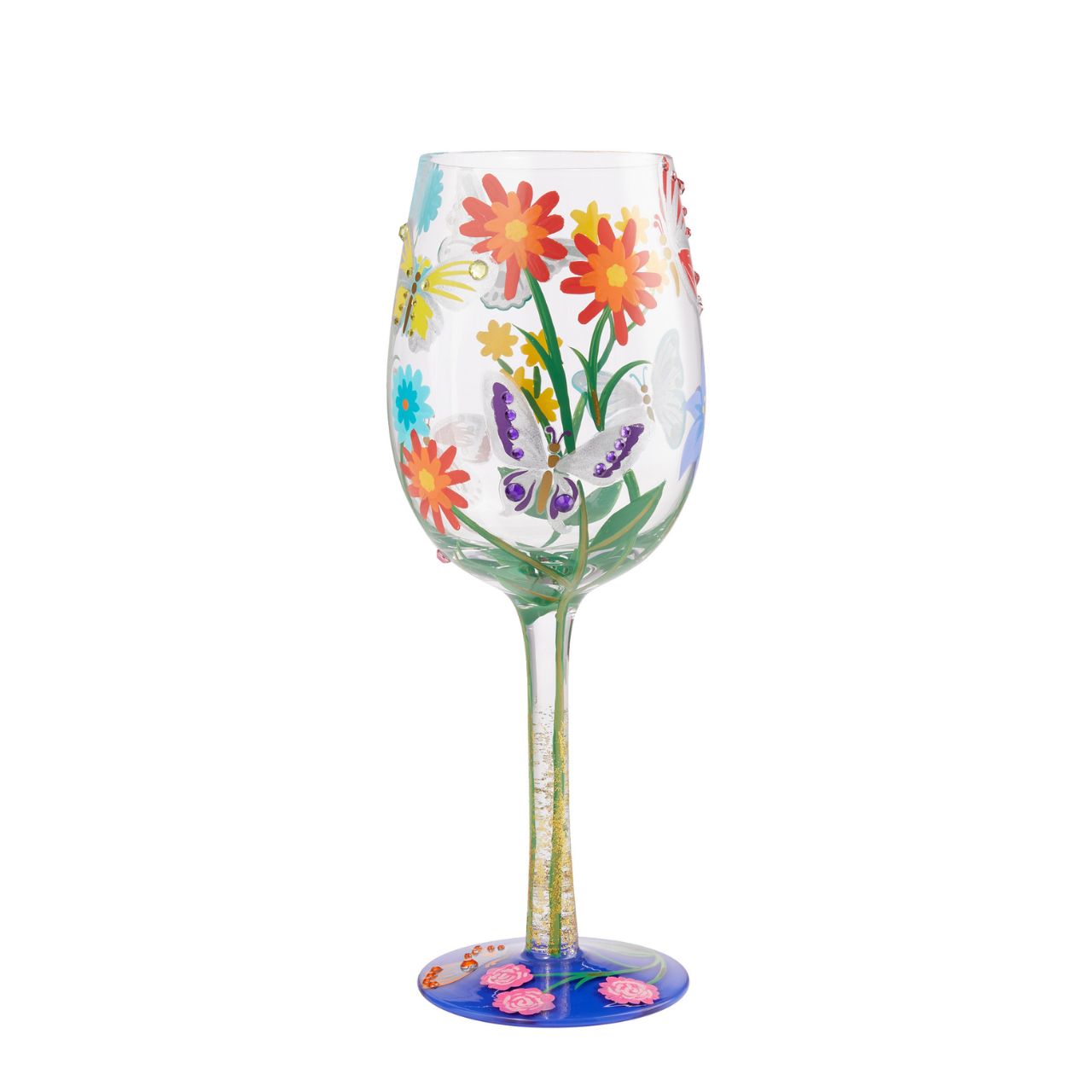 Butterflies are a harbinger of change and endurance. This kaleidoscopic glass reminds us if we stay patient our lives will unfold into beauty fit for butterflies. With colourful petals and bedazzled wings, enjoy your next beverage in metamorphosis.