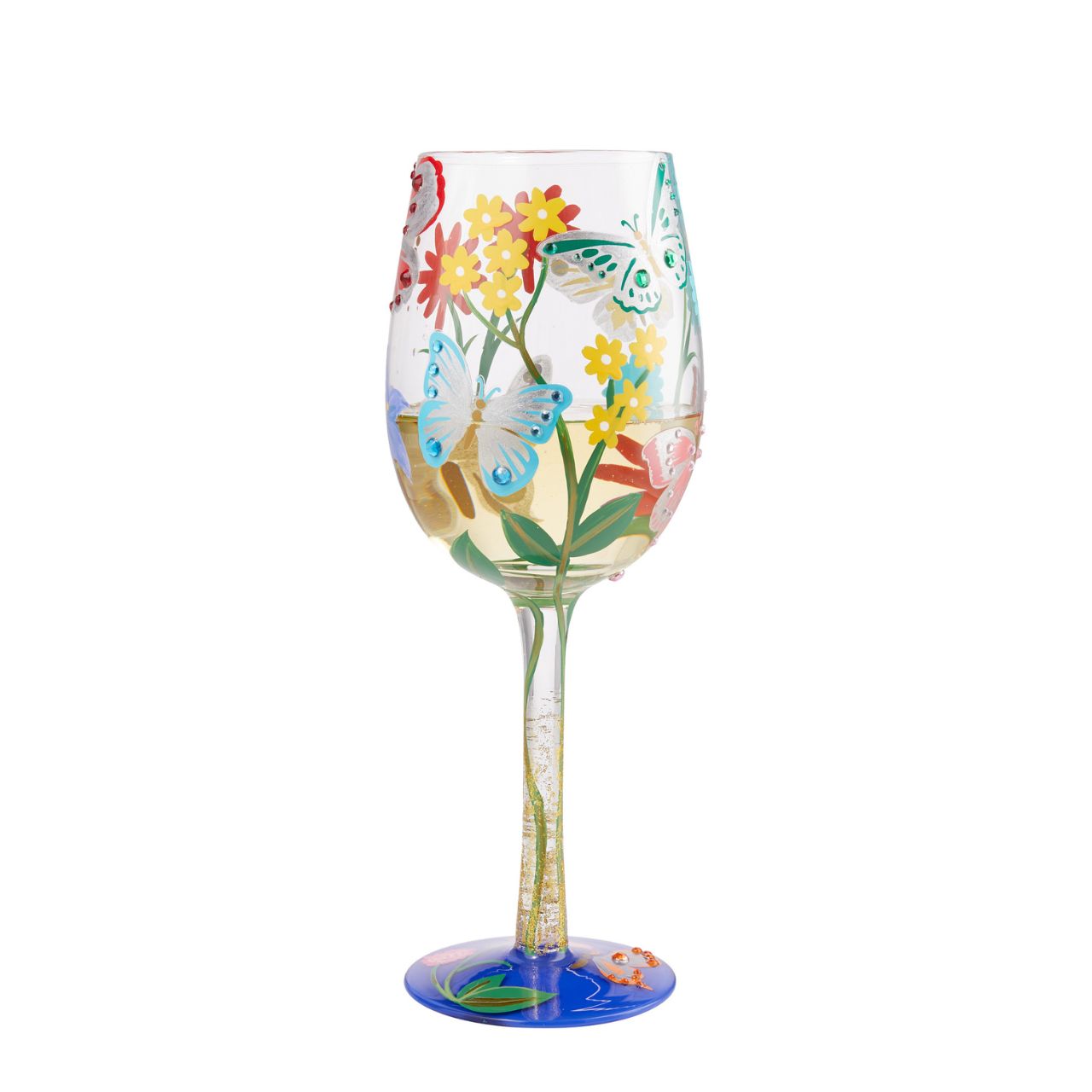 Butterflies are a harbinger of change and endurance. This kaleidoscopic glass reminds us if we stay patient our lives will unfold into beauty fit for butterflies. With colourful petals and bedazzled wings, enjoy your next beverage in metamorphosis.