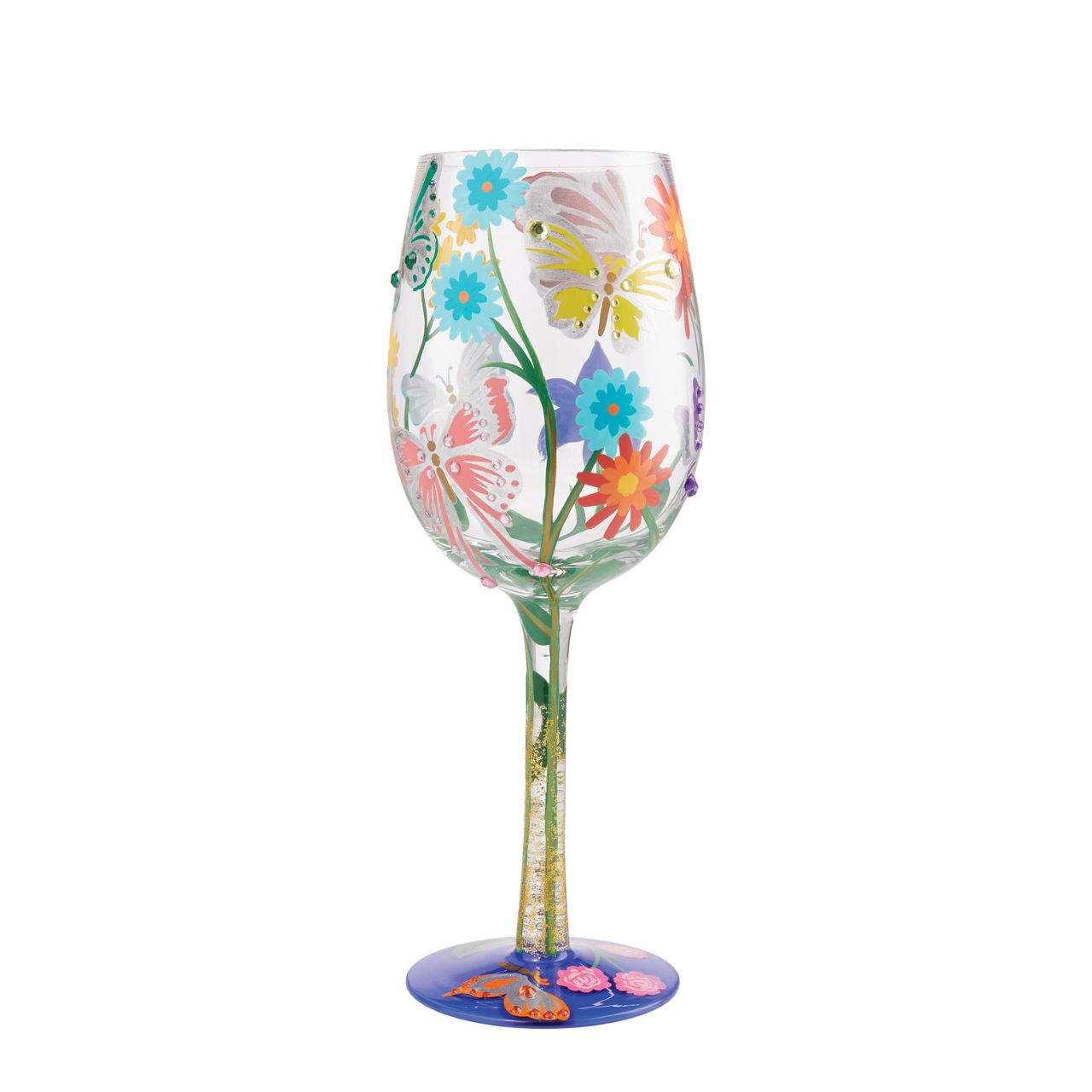 Butterflies are a harbinger of change and endurance. This kaleidoscopic glass reminds us if we stay patient our lives will unfold into beauty fit for butterflies. With colourful petals and bedazzled wings, enjoy your next beverage in metamorphosis.