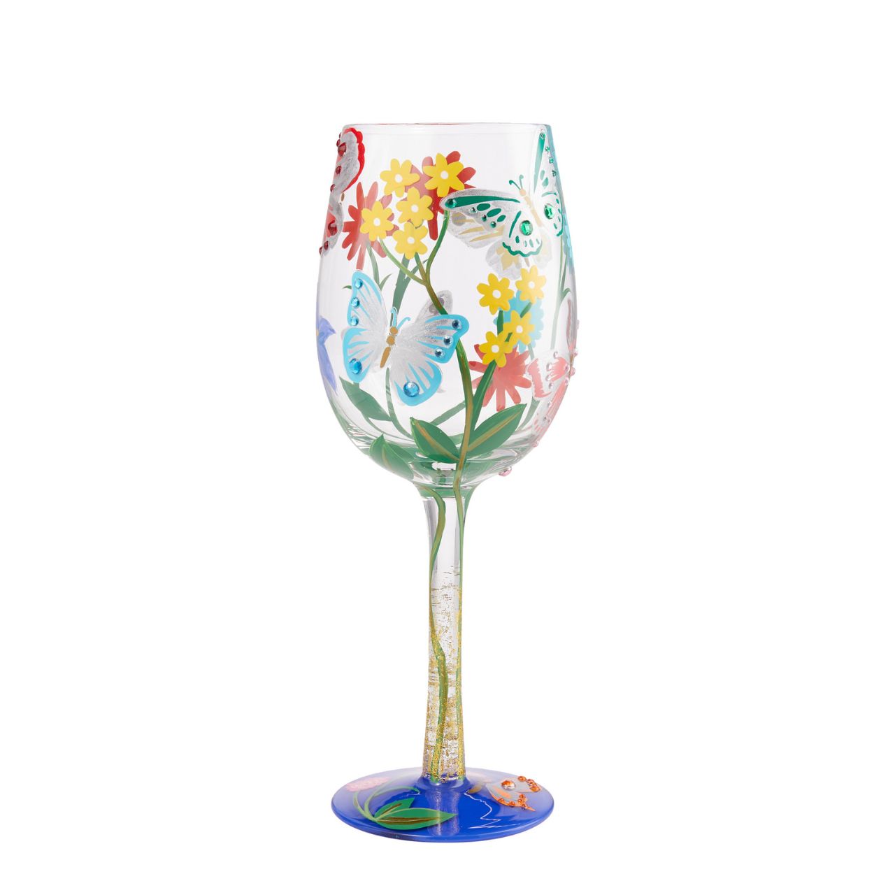 Butterflies are a harbinger of change and endurance. This kaleidoscopic glass reminds us if we stay patient our lives will unfold into beauty fit for butterflies. With colourful petals and bedazzled wings, enjoy your next beverage in metamorphosis.