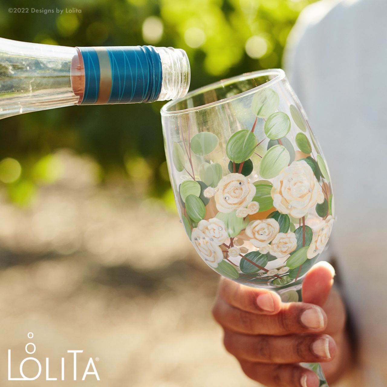 Florals are a huge hit for lolita who perfects them every time. Bouquet in Bloom shows eucalyptus in different tones of greens with glitter roses contrasting with them.