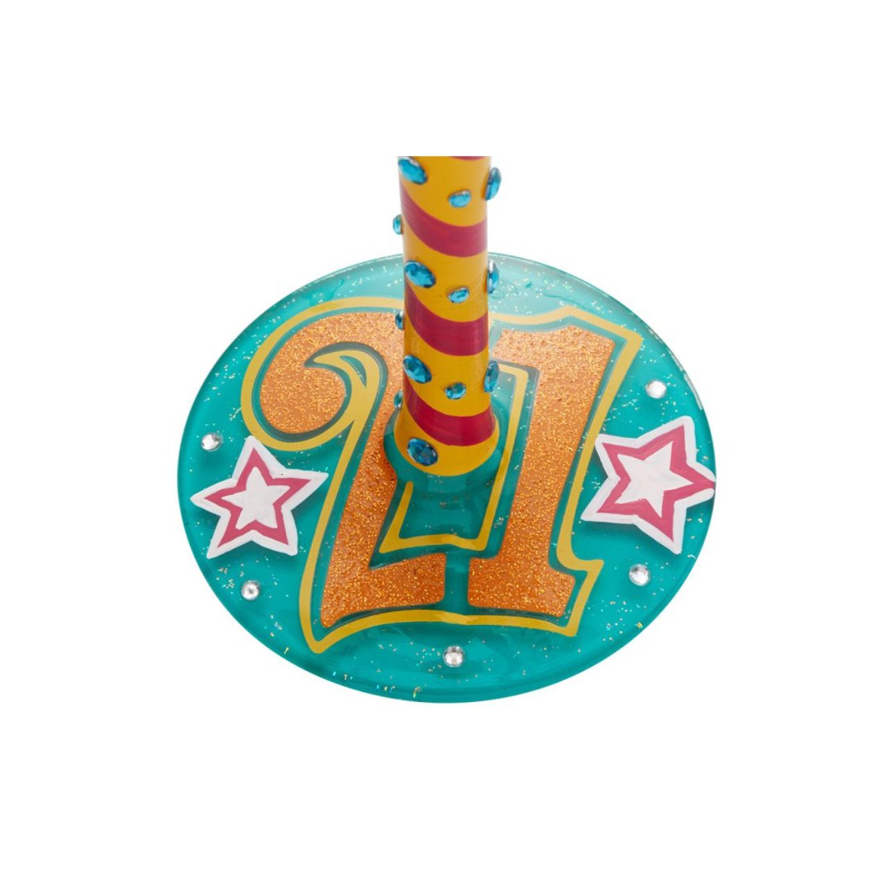 Give a girl a 21st birthday they will not forget with this bright, funky and unique wine glass. Cheers to the birthday girl in style. The glass is covered in embellishments and bright colours to give them the day they deserve.
