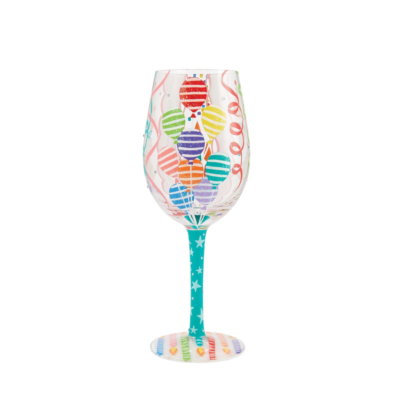 The Happy Birthday Blast wine glass by Lolita is bright, bold and unapologetically joyful. With a striking, hand-painted design featuring candles, balloons and shimmering stars, this glass is the perfect party starter, whether you're turning 18 or 80.