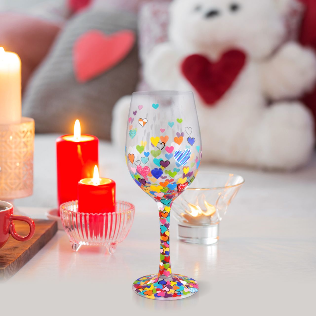 A wine glass for someone who is one in a million with a heart of gold. The glass that matches a beautifully bright personality. Designed by the US artist Lolita, each glass is mouth-blown and hand-painted using food grade non-toxic paint to create their stunning designs.