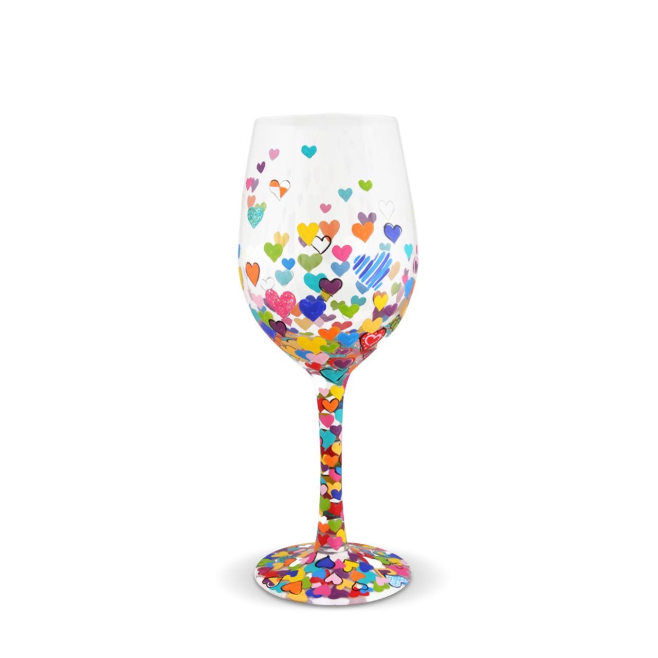 A wine glass for someone who is one in a million with a heart of gold. The glass that matches a beautifully bright personality. Designed by the US artist Lolita, each glass is mouth-blown and hand-painted using food grade non-toxic paint to create their stunning designs.