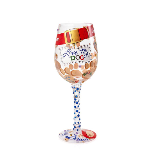 It doesn't count as drinking alone if the dog is home. Dog lovers will enjoy pouring a glass of their favourite wine to drink in the company of their favourite furry friend in this 15 oz. ode to puppy love. Designed by the US artist Lolita, each glass is mouth-blown and hand-painted using food grade non-toxic paint to create their stunning designs.
