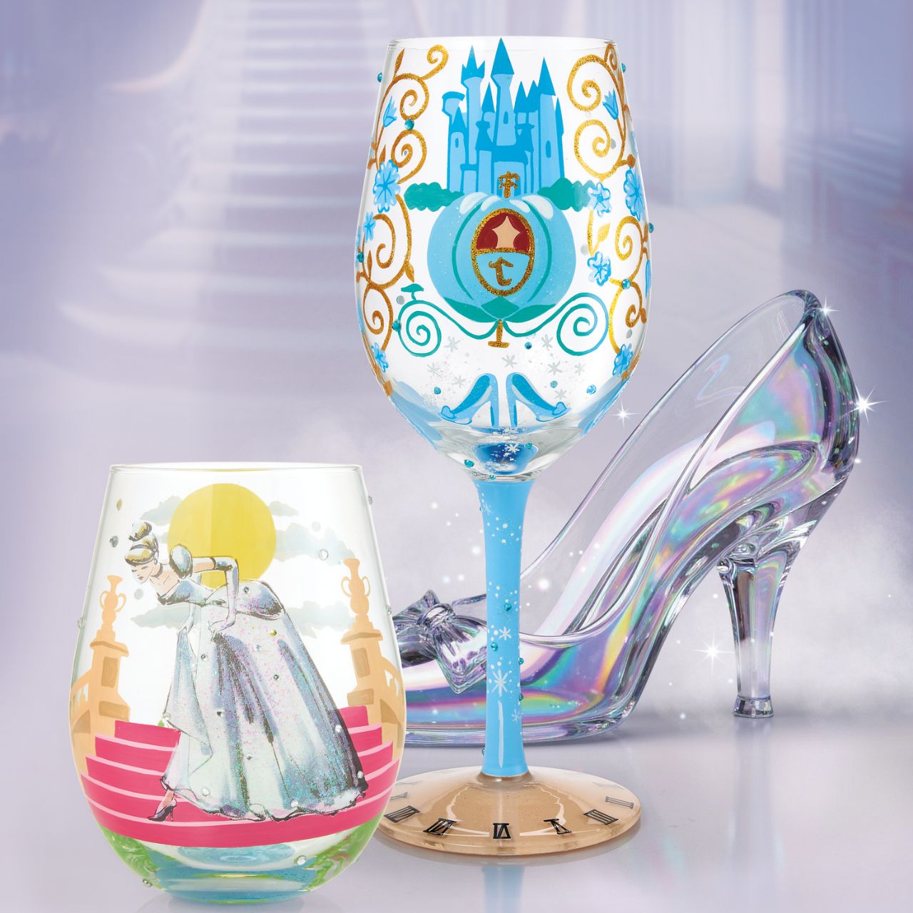 The Cinderella Stemmed Glass is the perfect item for giftware stores, homeware, lifestyle and pop-culture categories. Its elegant design and vibrant Princess Cinderella artwork appeals to Disney fans, collectors, and gifts buyers, making it ideal for seasonal programmes.