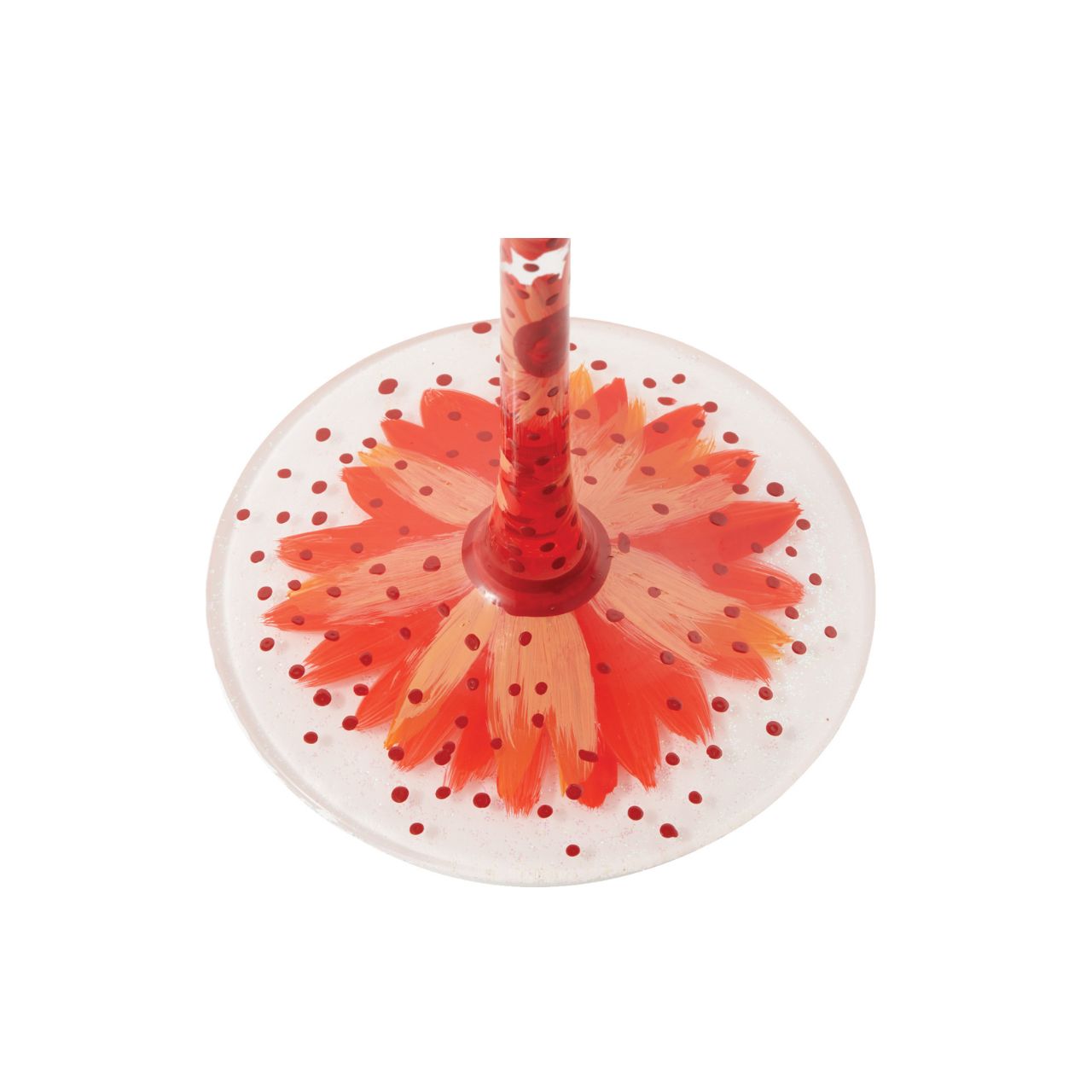 Celebrate Lolita's anniversary with our Negroni Cocktail Glass. A beautiful reminder of how Lolita first started Designs by Lolita with this design. This particular fun design is surrounded speckles or pinks and oranges with florals around the rim to the base, the perfect glass for spring/summer.