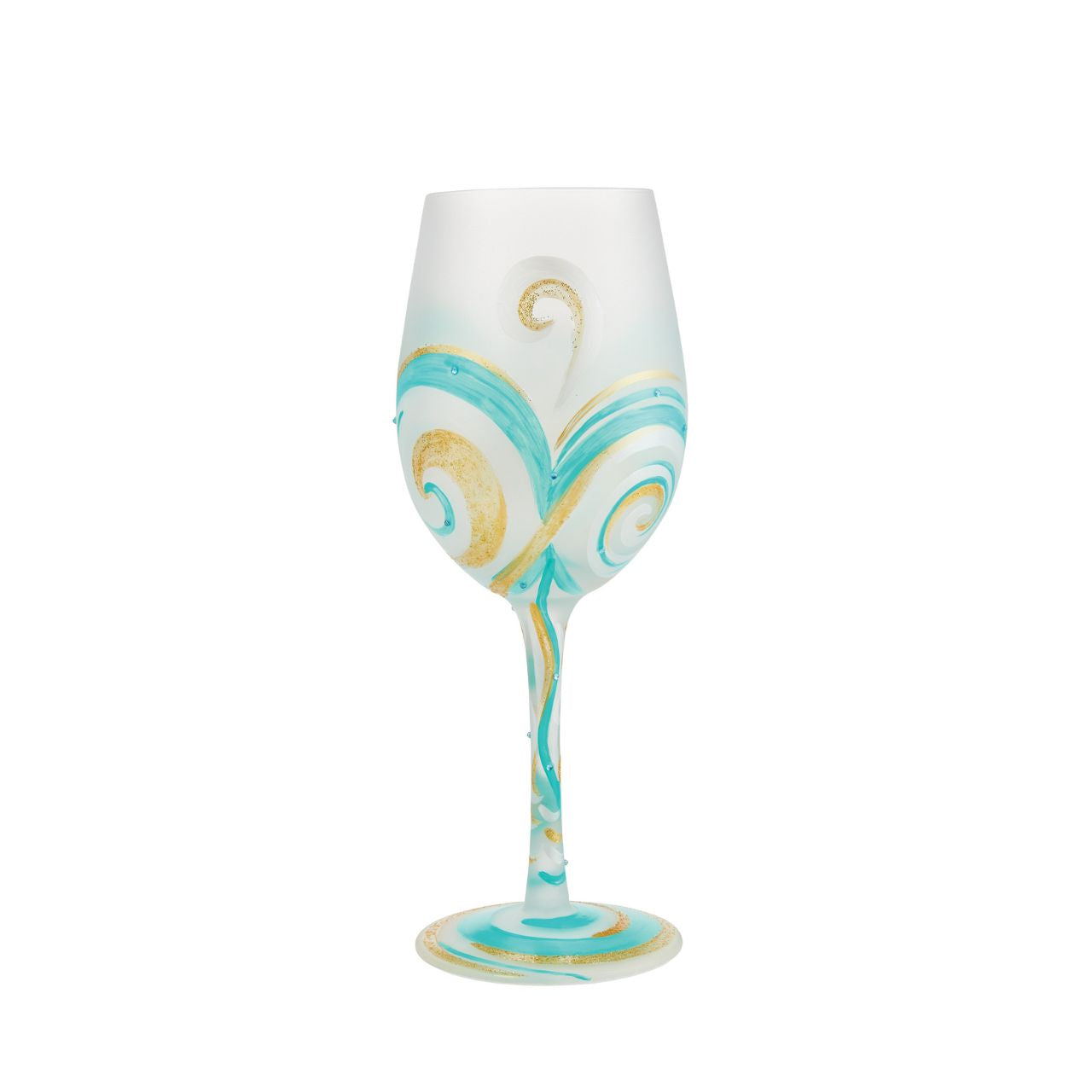 Being by the sea or away on holiday can be some people's special place. Why not get them a glass to always remind them? Swirls of blue, gold and white surround the glass to create a beautiful imaginative pattern.