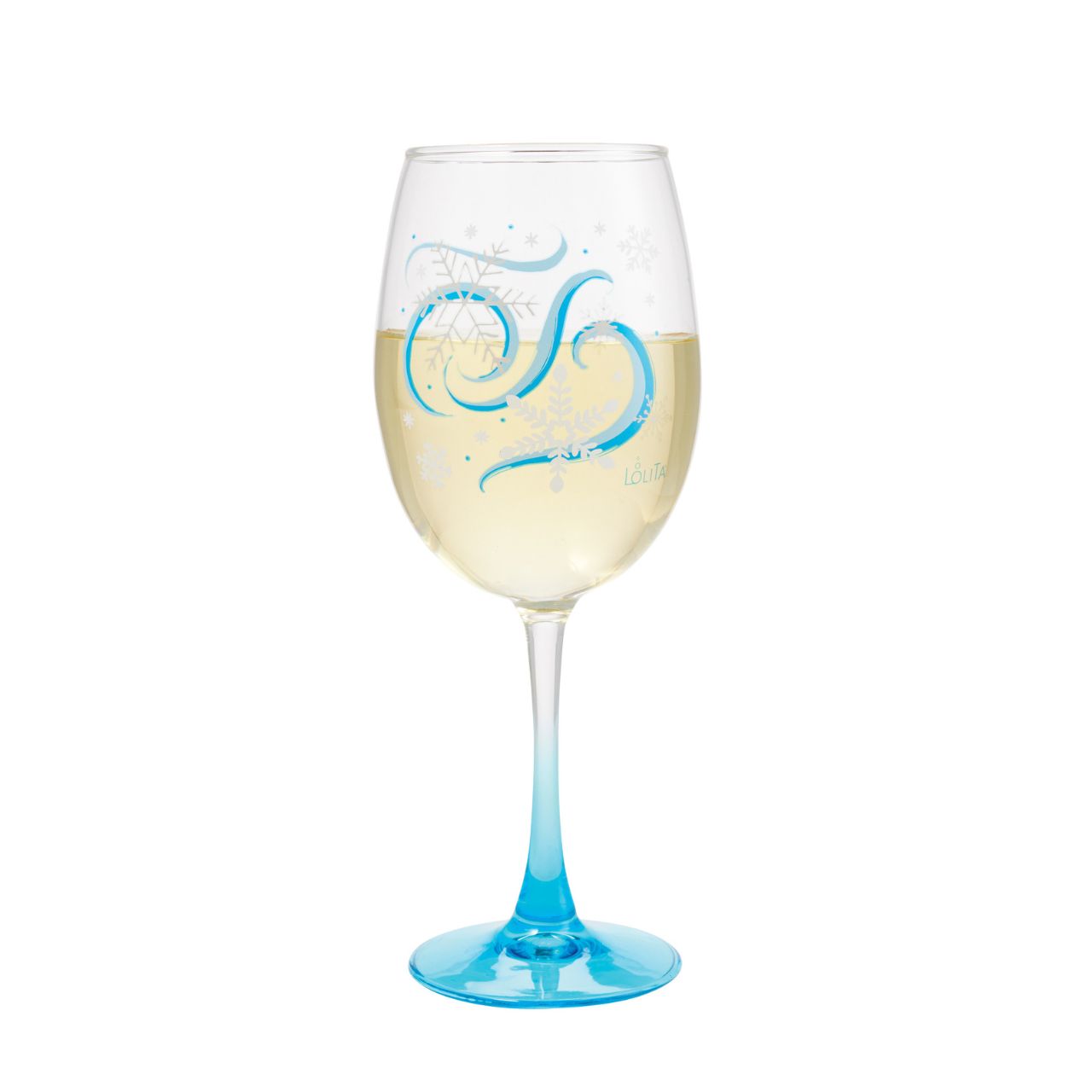 Toast to snow days with this Celebrations by Lolita wine glass, featuring a transparent gradient effect and falling snow decal. Featuring blue gusts of winter wind and unique snowflakes, this glass brings winter's peaceful elegance inside for wine night.
