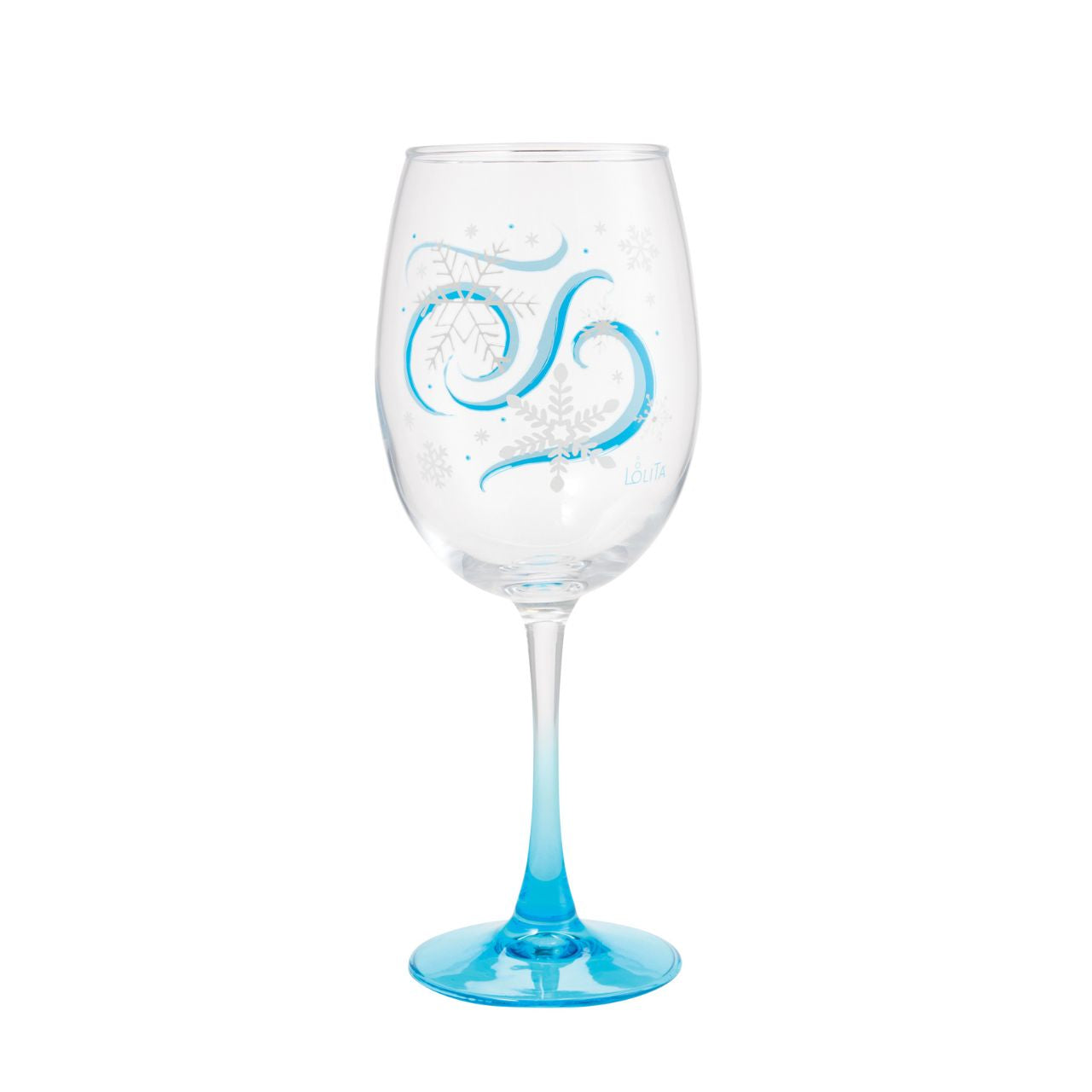 Toast to snow days with this Celebrations by Lolita wine glass, featuring a transparent gradient effect and falling snow decal. Featuring blue gusts of winter wind and unique snowflakes, this glass brings winter's peaceful elegance inside for wine night.