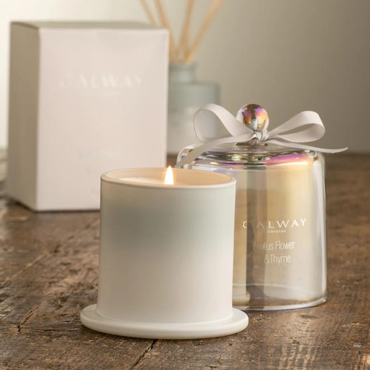 Lotus Flower & Thyme Scented Bell Jar Candle  Transport yourself to a special place with the perfect fragrance for your home. Our Lotus Flower & Thyme scent will transform any room and certainly set the right mood.