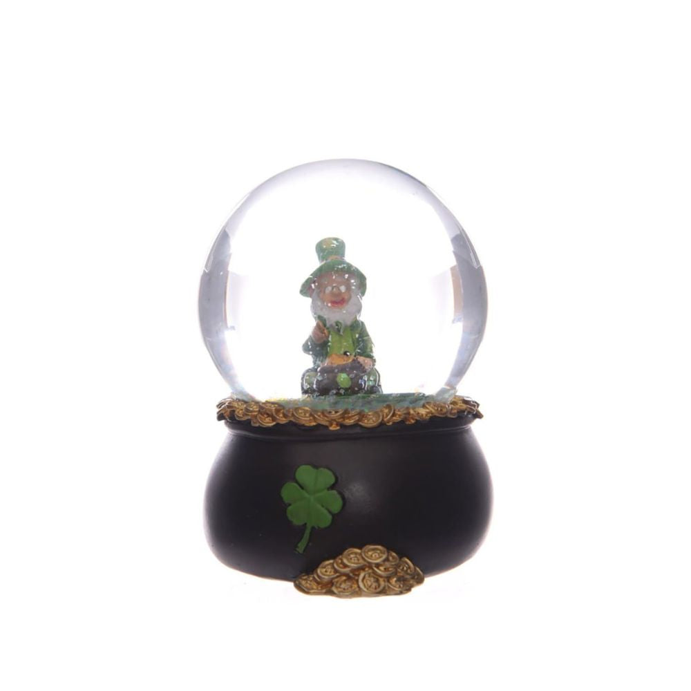 Lucky Leprechaun Pot of Gold Snow Globe