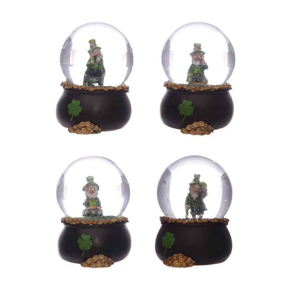 Lucky Leprechaun Pot of Gold Snow Globe