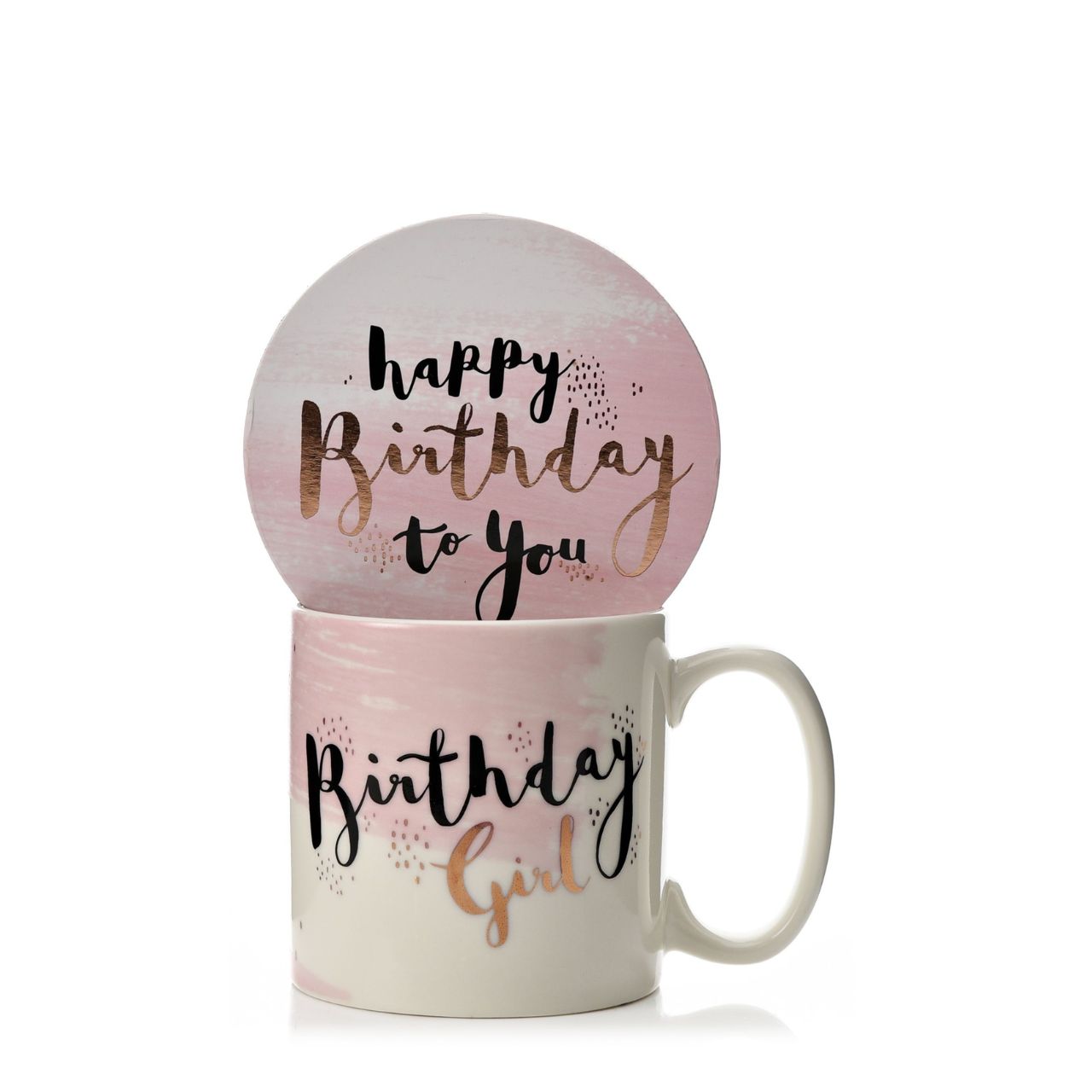 Birthday Girl Luxe Ceramic Mug & Coaster  Help the birthday girl remember her special day with this gorgeous mug and coaster set.