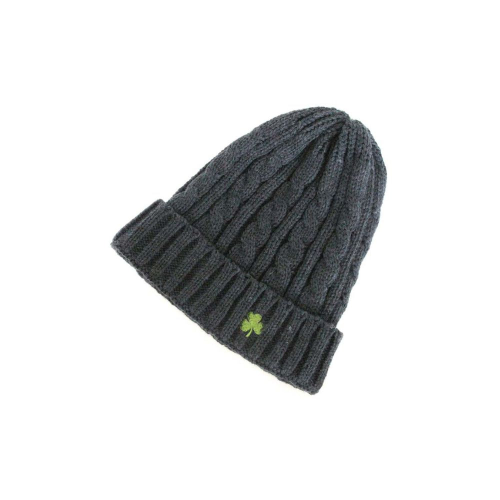 Man of Aran Dark Grey Rope Knit Beanie  This Man of Aran Dark Grey Rope Knit Beanie is a must-have winter accessory. Its unique rope knit pattern is inspired by the traditional style of the Aran Islands. Crafted from a cozy wool and cotton blend, this stylish beanie is the perfect way to stay warm in cold weather.