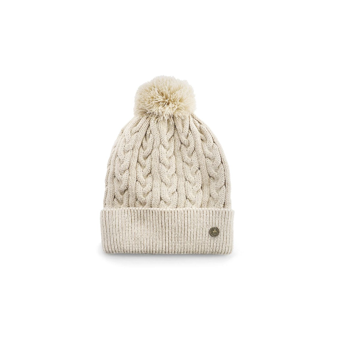 Crafted with traditional Aran cable knitting, the Man of Aran Oatmeal Cable Bobbin Beanie offers both warmth and timeless style. Its oatmeal hue complements any outfit, while the bobbin stitch detail adds texture and durability.