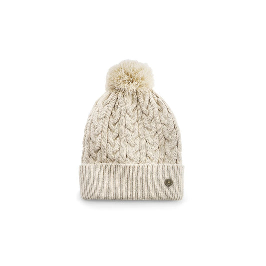 Crafted with traditional Aran cable knitting, the Man of Aran Oatmeal Cable Bobbin Beanie offers both warmth and timeless style. Its oatmeal hue complements any outfit, while the bobbin stitch detail adds texture and durability.