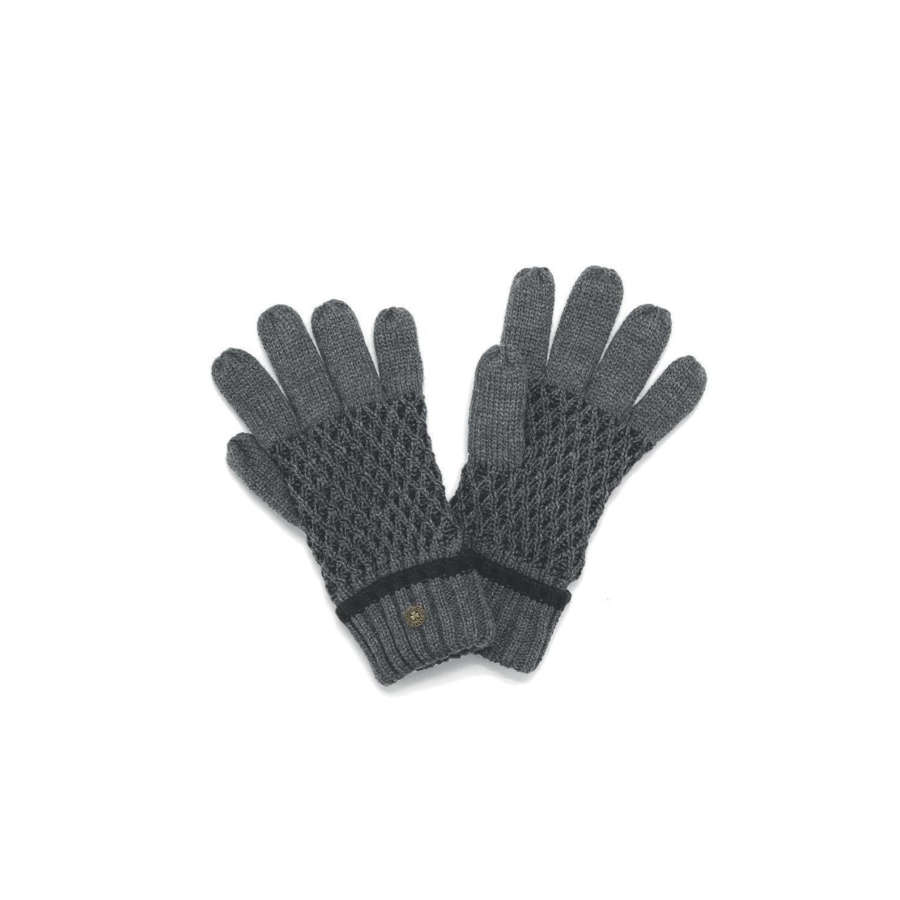 Man Of Aran Trinity Stitch Gloves Dark Grey Large