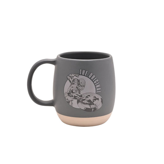 Indulge in your morning brew with the Avengers Captain America Mug, a ceramic dream for any Marvel fanatic. Its striking Avengers logo, embossed on a cool grey backdrop, captures the essence of Captain America's charm.