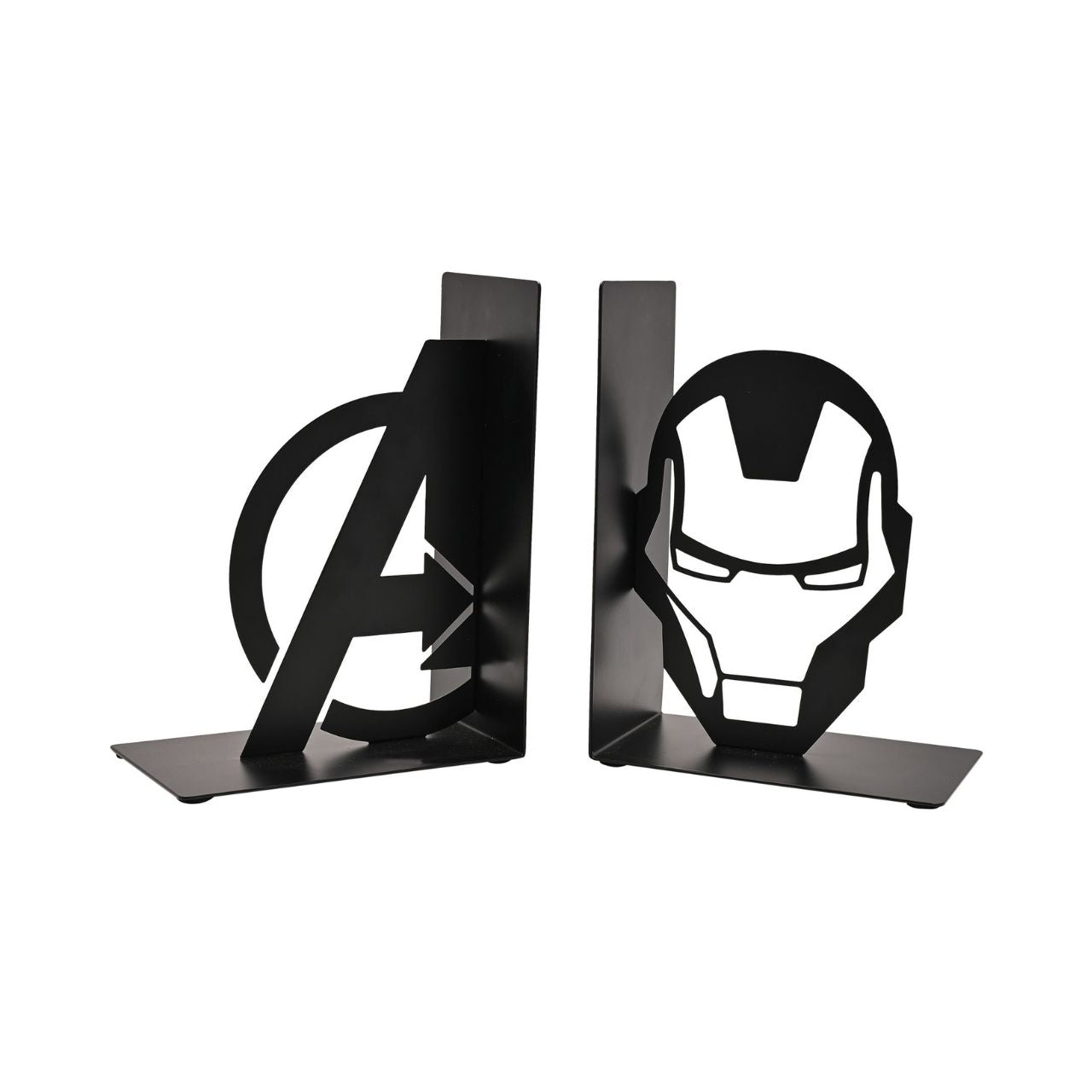 Summon the power of the Marvel universe to your bookshelf with our Avengers Iron Man Metal Bookends. These eye-catching bookends, featuring striking silhouettes of the iconic Avengers logo and Iron Man helmet, are a must-have for any Marvel fan.