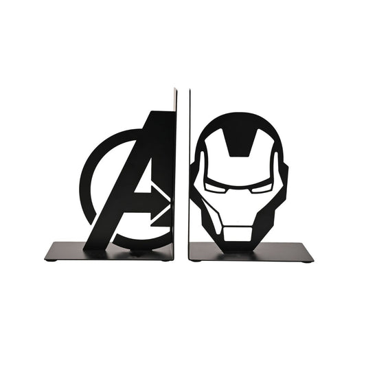 Summon the power of the Marvel universe to your bookshelf with our Avengers Iron Man Metal Bookends. These eye-catching bookends, featuring striking silhouettes of the iconic Avengers logo and Iron Man helmet, are a must-have for any Marvel fan.