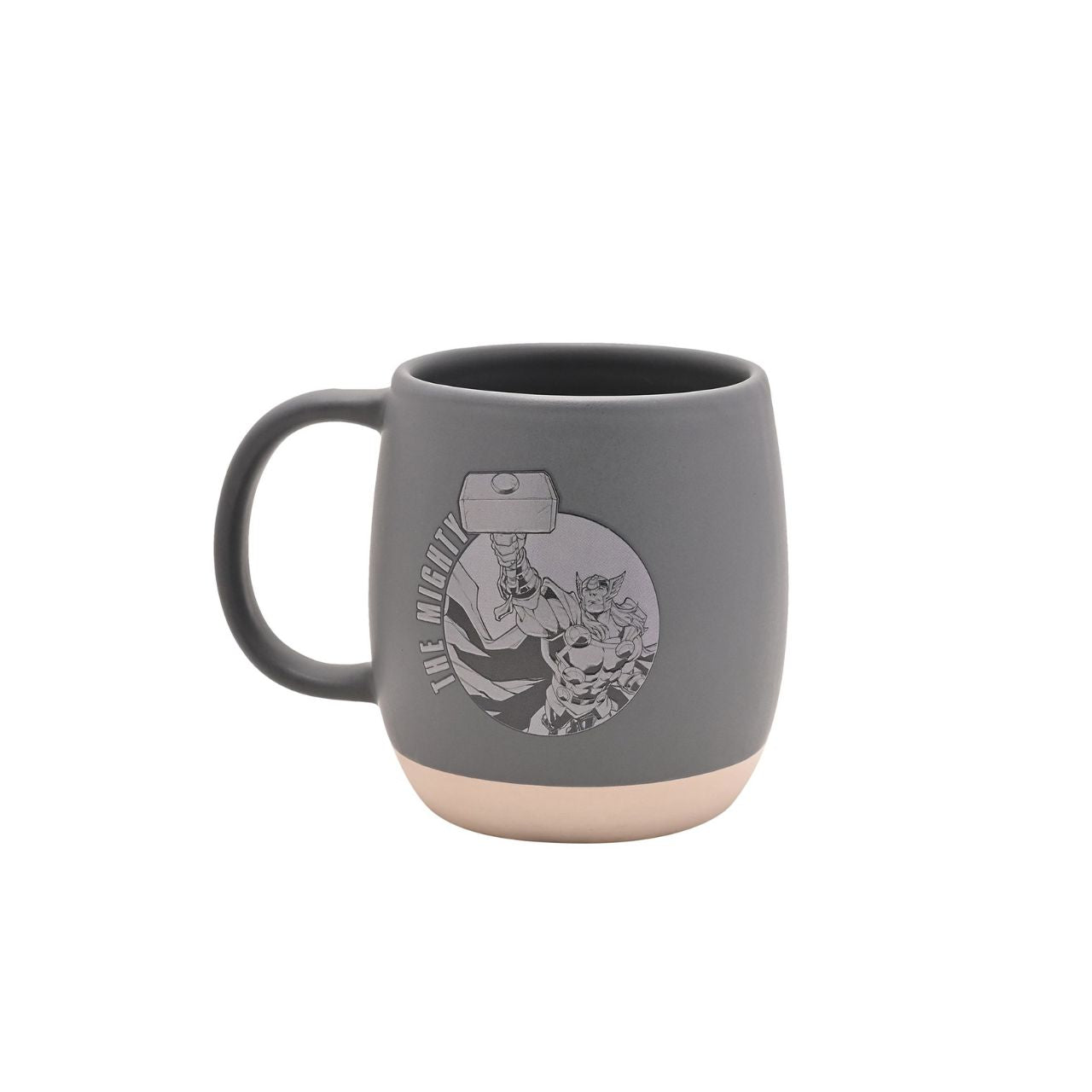 Unleash your inner superhero with the Marvel Avengers Thor Mug, a striking addition to any coffee break. Displaying the iconic Avengers logo in a sleek grey ceramic backdrop, it's a must-have for fans of the legendary comic series.