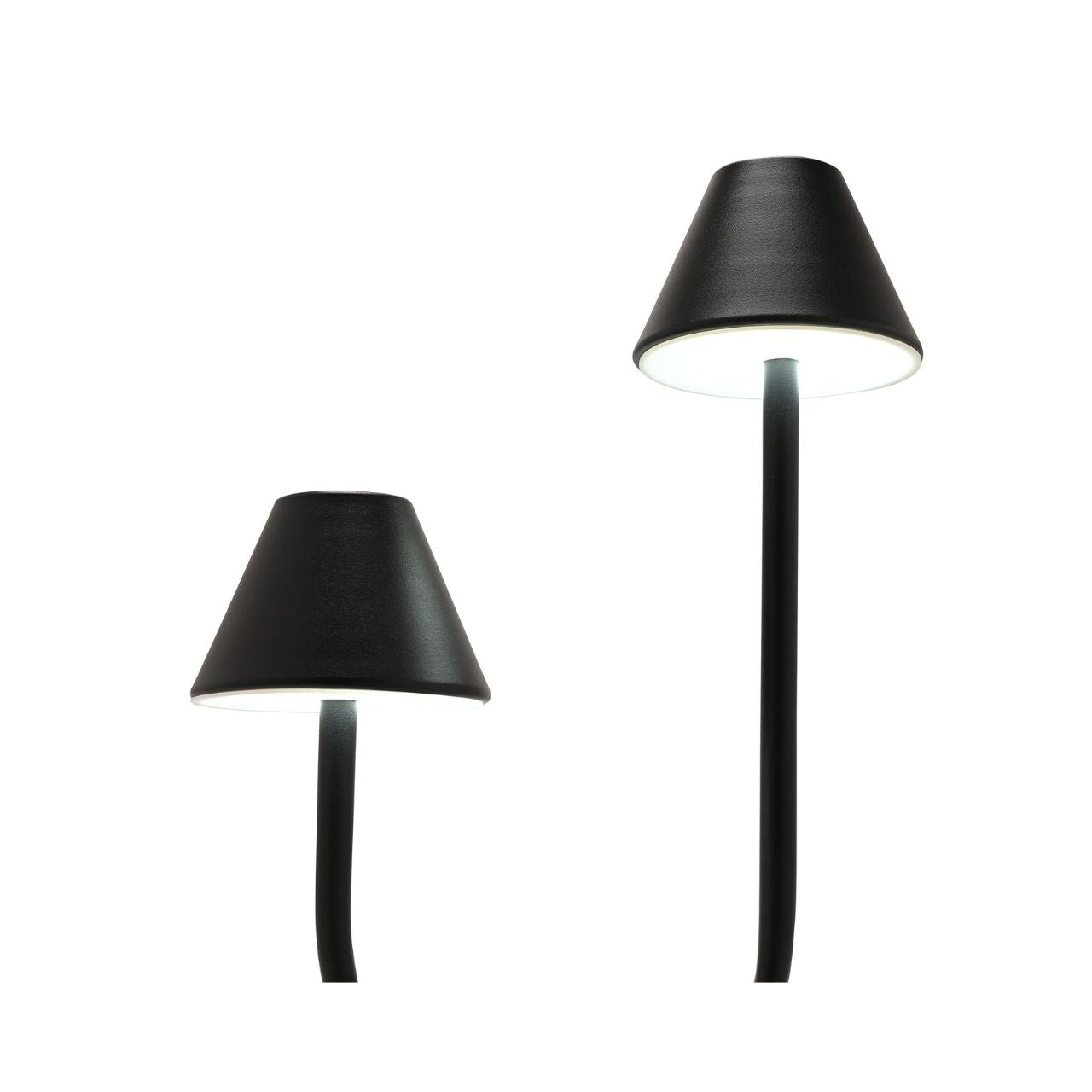 Featuring a contemporary matte black finish, this lamp combines style with functionality. Equipped with touch-sensitive controls and adjustable lighting.