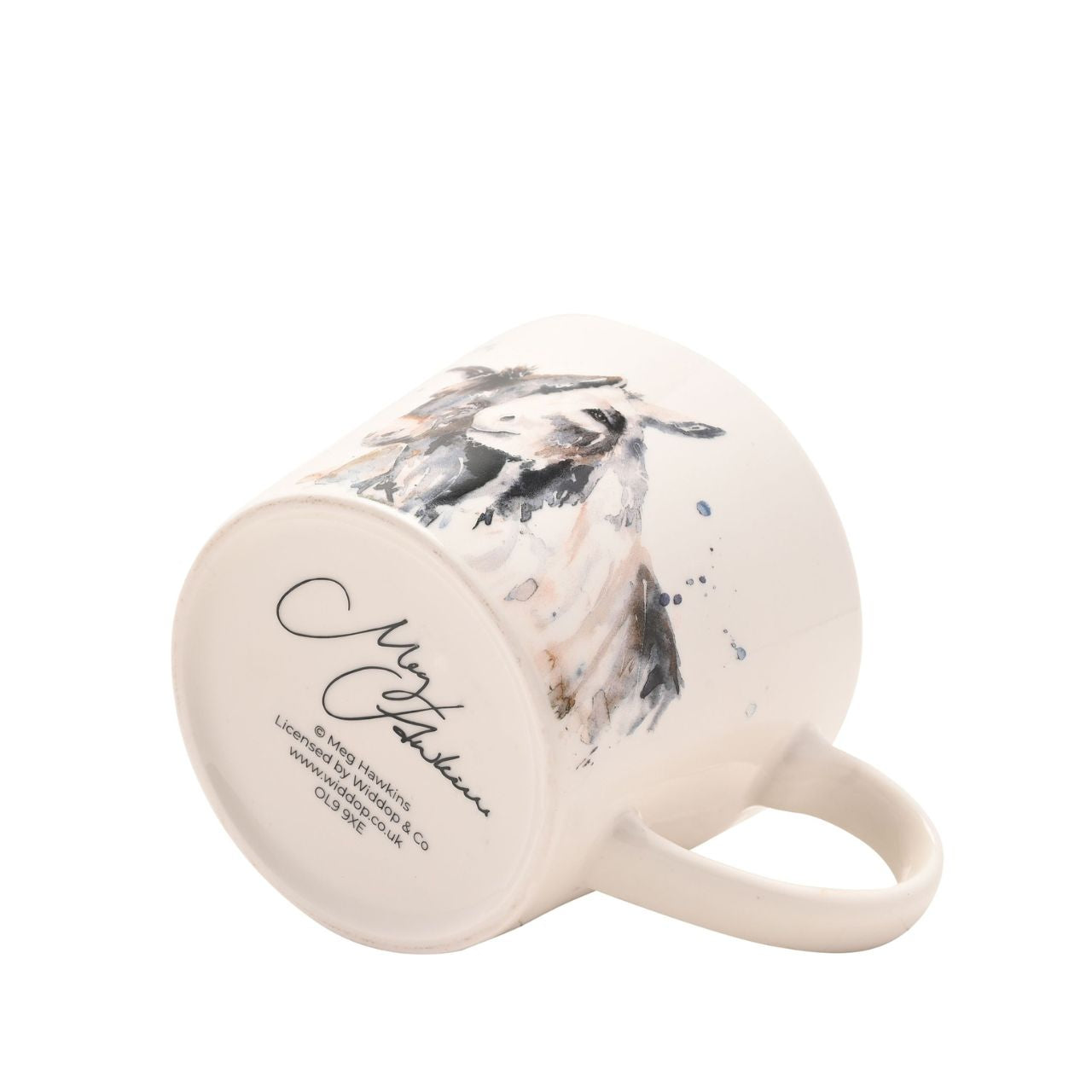 The Meg Hawkins Cup - Donkeys is a ceramic mug perfect for animal lovers and countryside enthusiasts.