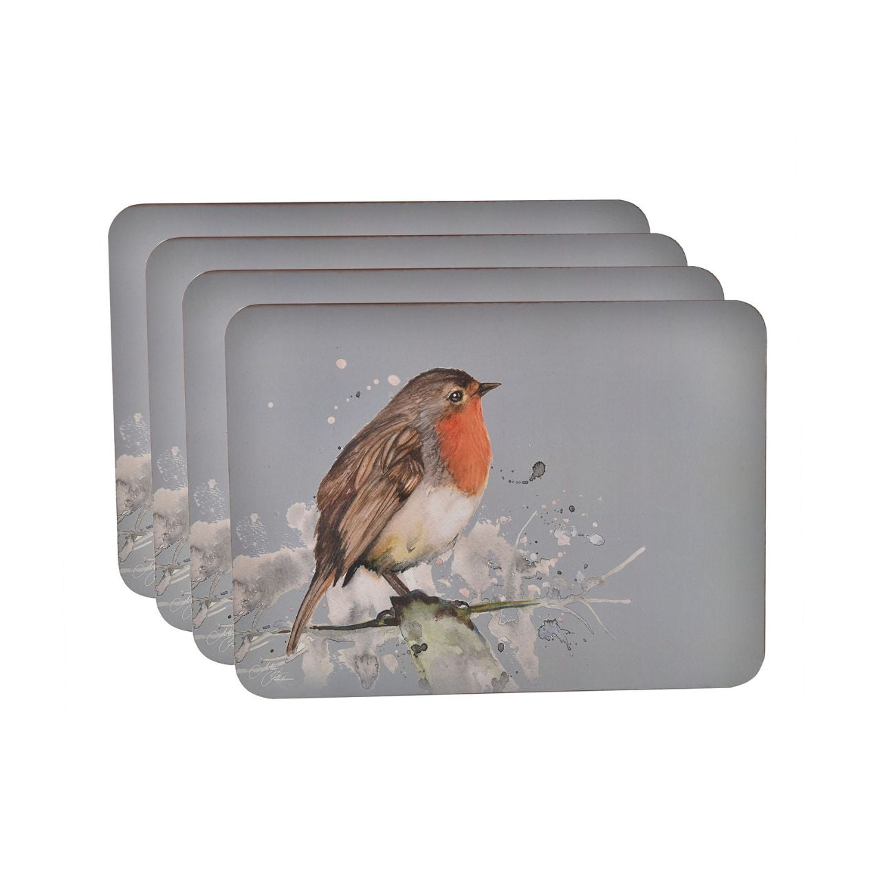 Bring the beauty of nature into your home with this unparalleled set of robin placemats.