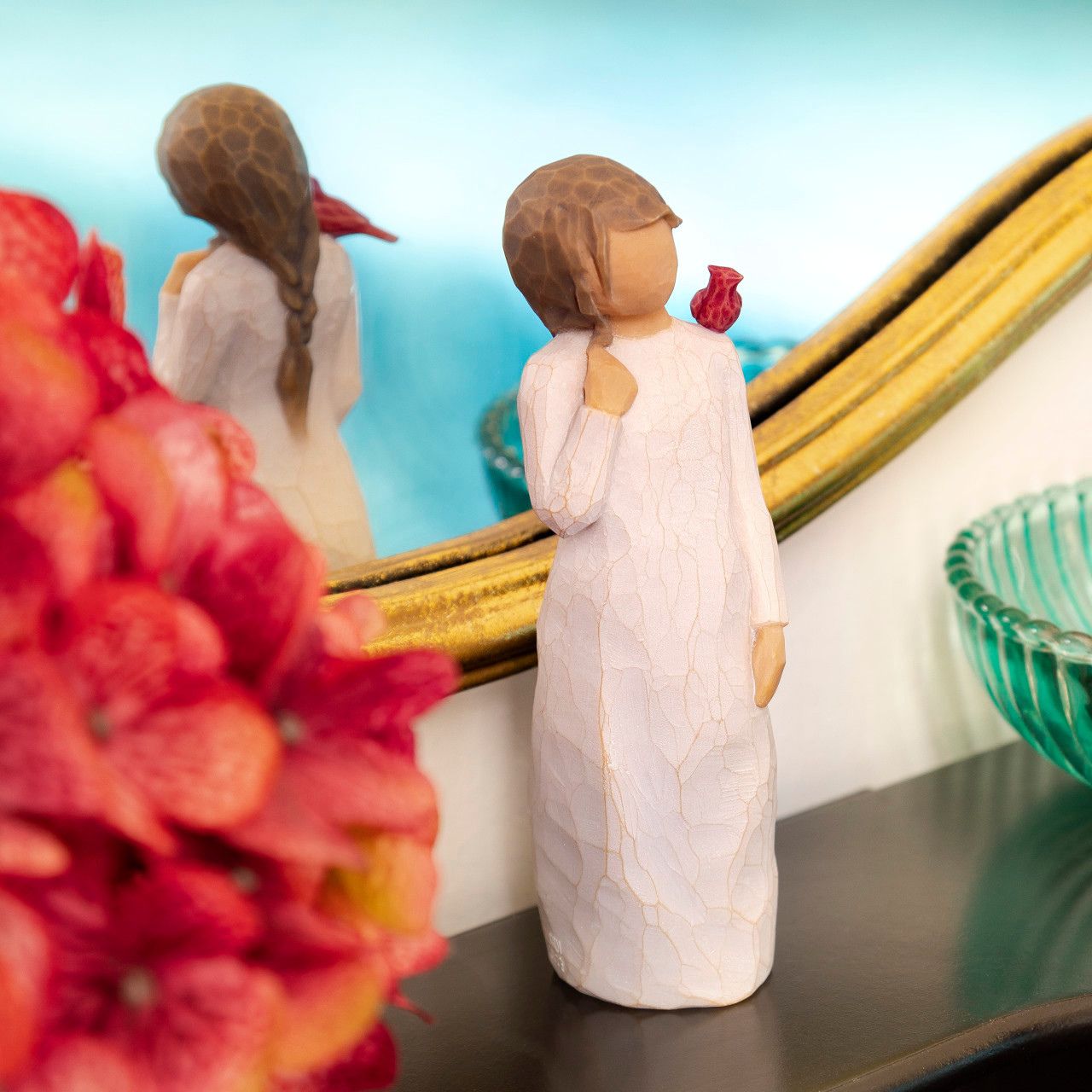 This Messenger figurine by Willow Tree includes the sentiment ''bringing comfort and love from afar'' Sometimes we see something, and it evokes a feeling, a memory, a presence of one we miss.