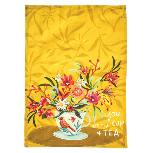 Michelle Allen Cup of Tea Tea Towel  Our Cup of Tea 100% cotton tea towel add the perfect pop of colour and personality to any kitchen.