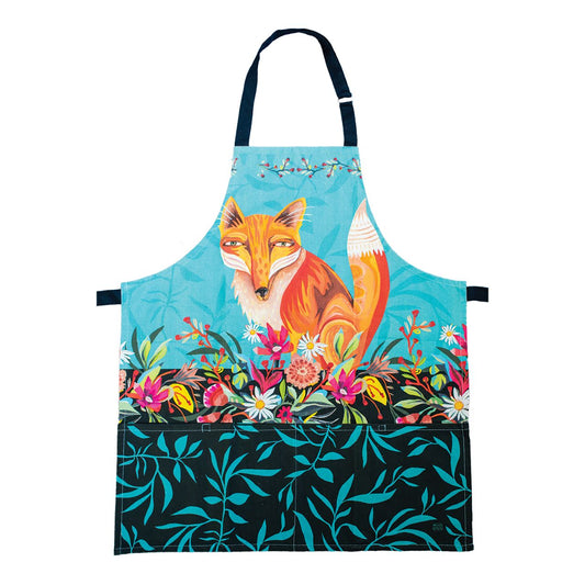 Michelle Allen Kids Fox and Flowers Apron  The kids in your life are going to love having an apron that was made just for them. This Fox and Flowers apron is made of durable cotton canvas, and is perfect for crafting, gardening, helping out in the kitchen, or just looking like the coolest kid in the house.