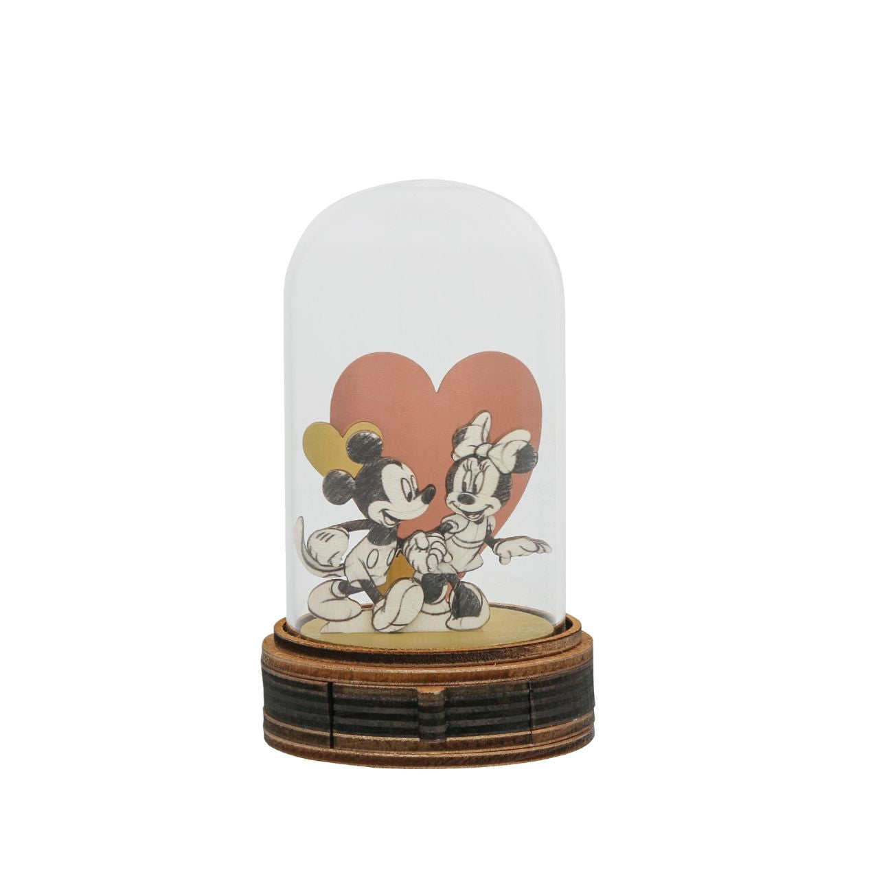 This glass dome decoration encases true Disney love, the original pair Mickey and Minnie Mouse. Keep your rings safe in this one of a kind ring drawer which fits two rings perfectly. This classic, vintage style, decorative drawer will make a stunning display next to your bed or on your bedroom dresser. 