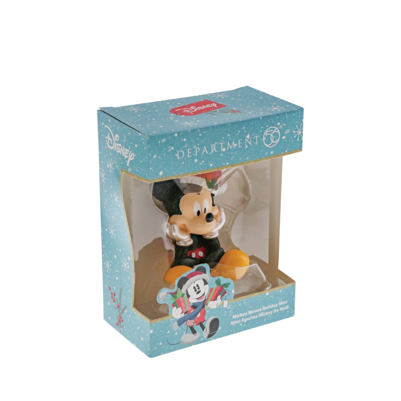 Department 56 Disney Christmas Mickey Mouse Figurine  Positively jolly, Mickey Mouse excitedly sits in this beautiful Christmas figure from Disney. With a song in his heart and holly in his hat, Mickey prepares to spend the season smiling. This is one mouse that won't be silent throughout the house.