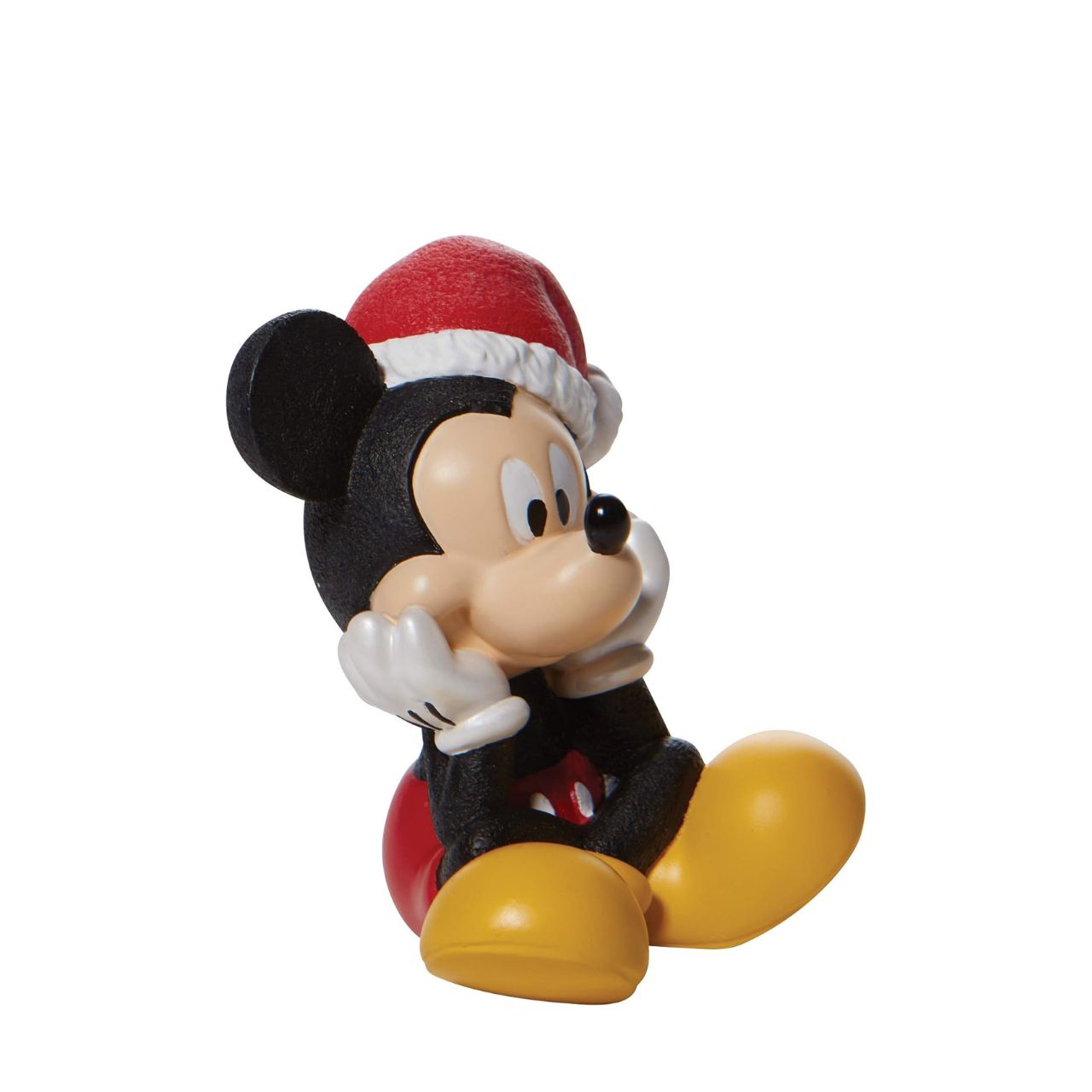 Department 56 Disney Christmas Mickey Mouse Figurine  Positively jolly, Mickey Mouse excitedly sits in this beautiful Christmas figure from Disney. With a song in his heart and holly in his hat, Mickey prepares to spend the season smiling. This is one mouse that won't be silent throughout the house.