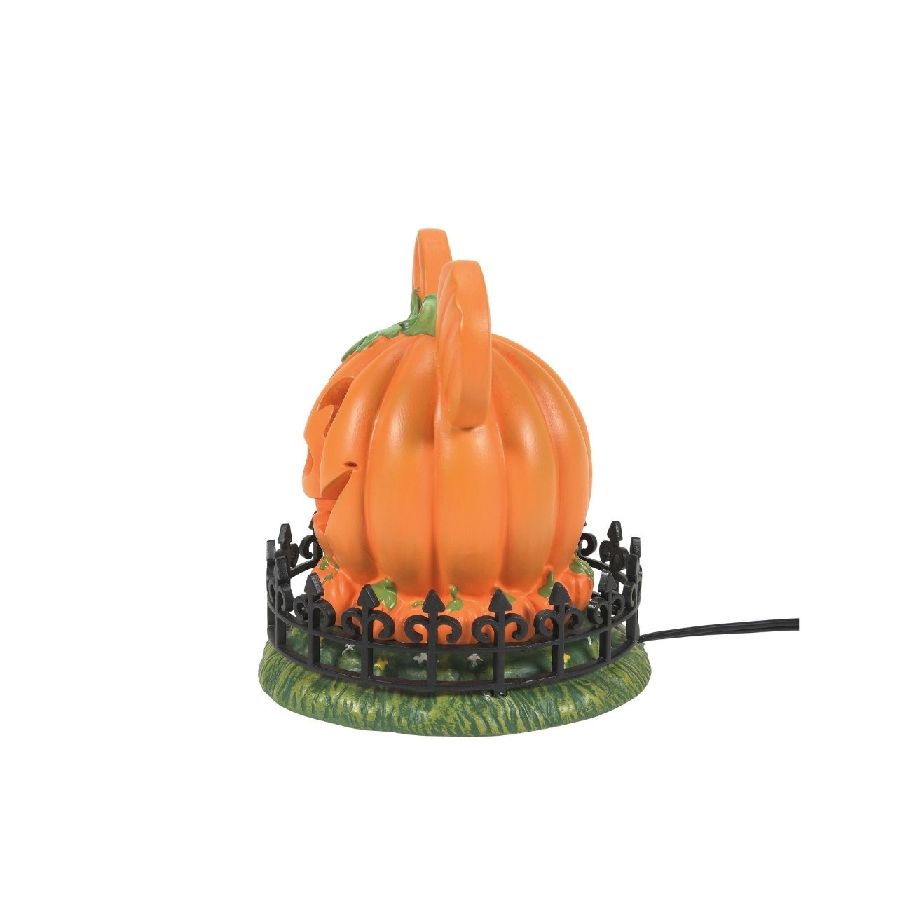This large lit pumpkin is the perfect center to your Disney Village display. The jack-o-lantern's smiling face welcomes all to the fall festivities.