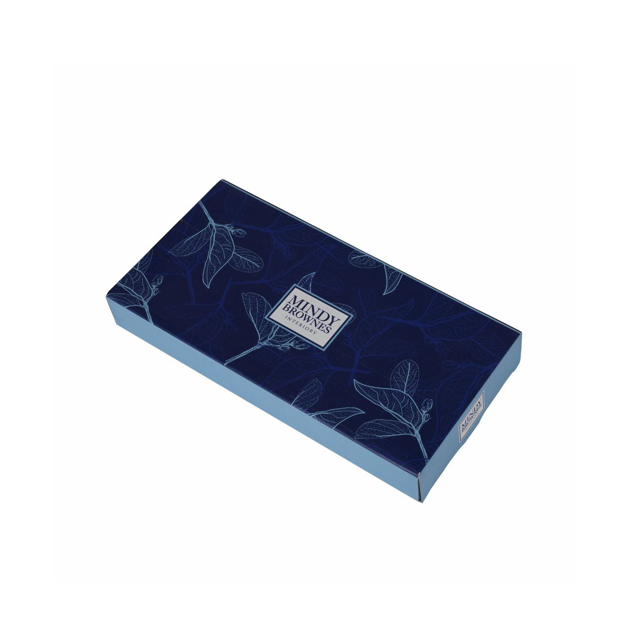 Midnight Blue Christmas Platter Set of 2 by Mindy Brownes  Introducing our set of two Christmas platters. Rectangular in design these plates have a simple yet festive pattern and curved rim for stylish serving of cakes, cookies, and more.