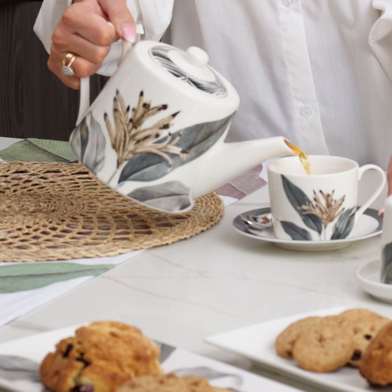 Birds of Paradise Tea Pot by Mindy Brownes Interiors  Latest addition to the Birds Of Paradise Tabletop Collection