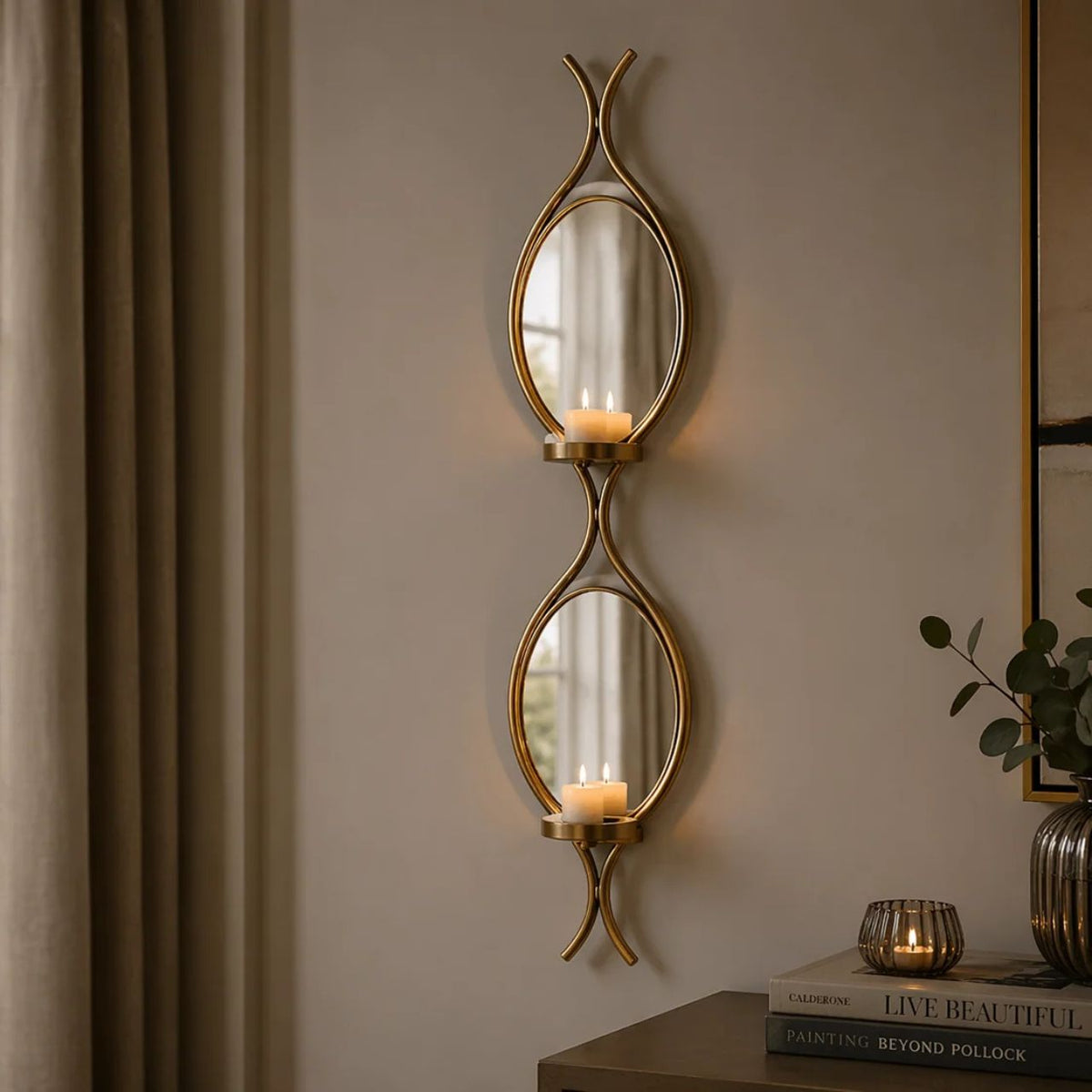 Illuminate your space with our Claude Mirror Wall Sconce Double – an opulent addition to your décor.