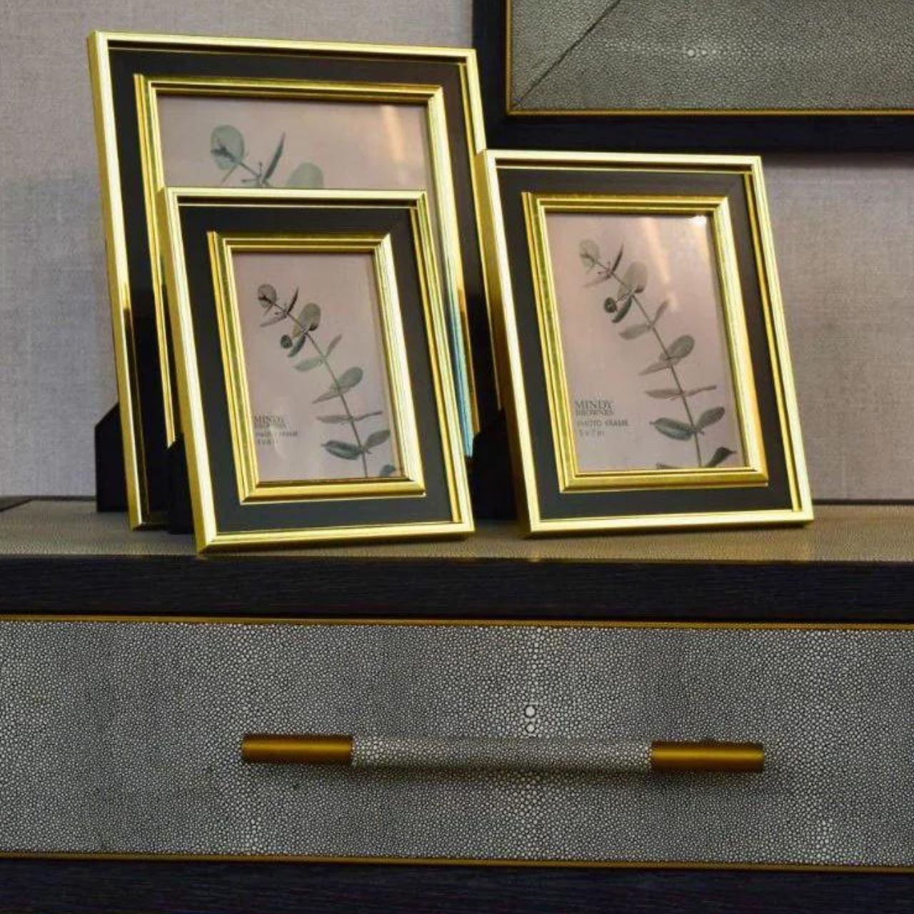 Mindy Brownes Dara Picture Frame 4 x 6  Capture your special moments with a frame from Mindy Brownes. Black and Gold in colour, a classic design combination.