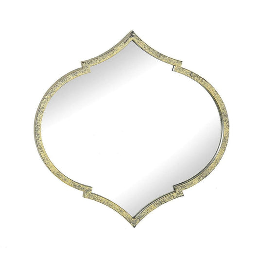 Mindy Brownes Elisha Mirror  Inspired by the Moroccan Ogee. For those on the look out for a unique mirror to fill a small space. Ideal to hang three or four of these beauties beside one another. Antique gold in colour.