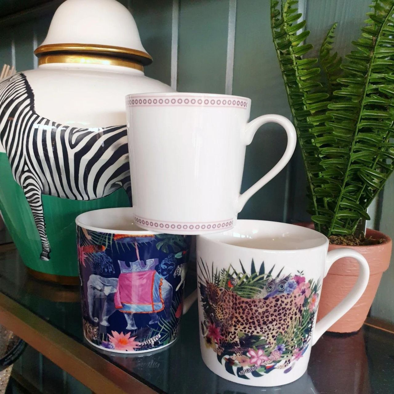 Jungle Frenzie Cups Set of 6 by Mindy Brownes  - This set of 6 Mindy Brownes Cups is the perfect gift for any special occasion or a gorgeous addition to your own home!
