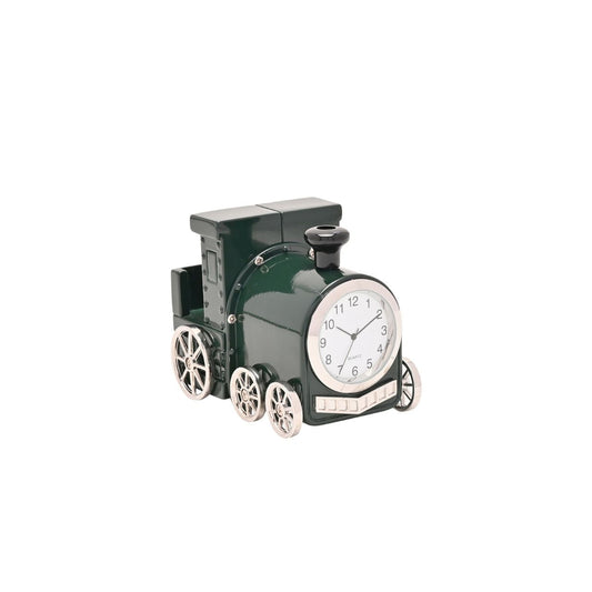 All aboard for a journey through time with the Wm.Widdop Miniature Clock - Green Steam Train. This charming piece combines the nostalgia of a classic locomotive with the practicality of a clock, making it an ideal gift for train enthusiasts and collectors.