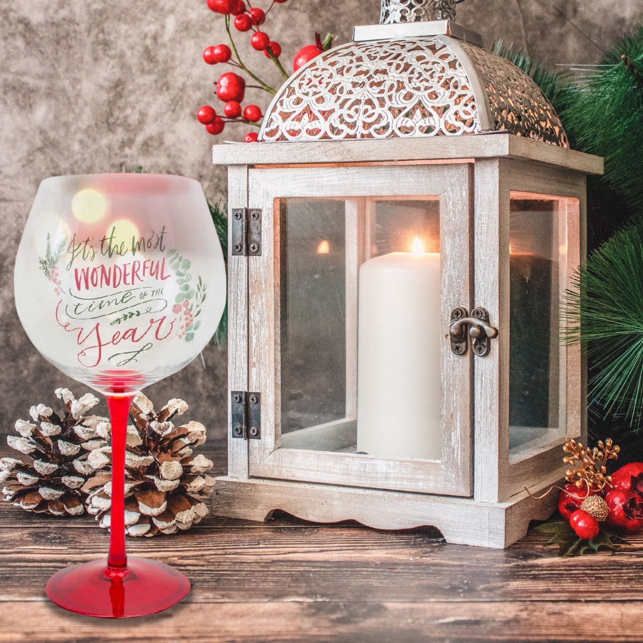 Most Wonderful Time of the Year Gin Glass  A relaxing, cosy Christmas has never been so simple to achieve. Step away from the hustle and bustle and delve into a blissful, traditional Christmas with Holiday Cottage.