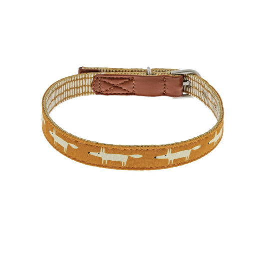 This medium dog collar is the perfect accessory for your pet| It's made of durable yet soft material that won't irritate your pet's skin, and its adjustable structure ensures a comfortable fit. The bright zesty Scion colours and Mr Fox patterns are sure to make your pup stand out in a crowd.