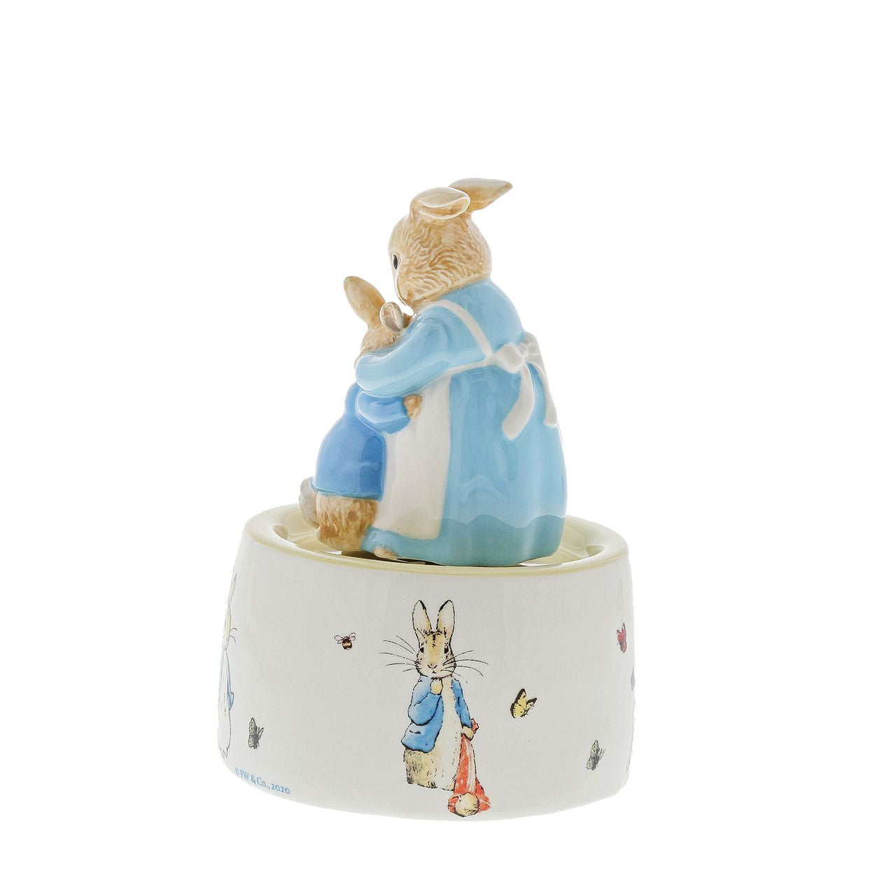 Beatrix Potter Mrs. Rabbit and Peter Ceramic Musical  This charming and traditional Mrs. Rabbit and Peter Rabbit Musical makes a lovely traditional gift or nursery keepsake that children and parents alike will love and treasure forever. 