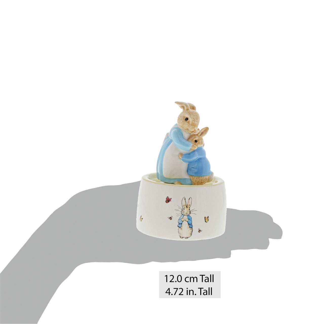 This charming and traditional Mrs. Rabbit and Peter Rabbit Musical makes a lovely traditional gift or nursery keepsake that children and parents alike will love and treasure forever.