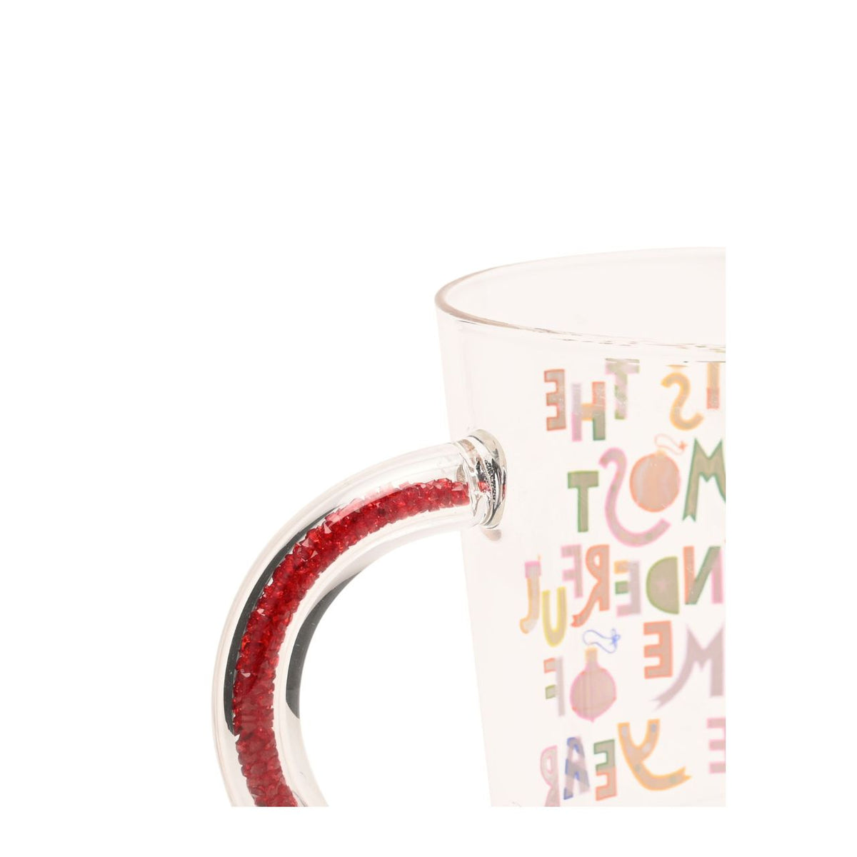 The Raspberry Blossom Glass Mug - It’s The Most Wonderful Time Of The Year is a festive way to enjoy cosy drinks throughout the season or to share as a thoughtful gift.
